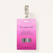 Foto Business ID op roze veelhoekig Badge (Achterkant met clip)
