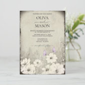 Foto Butterfly Wildflower Wedding Kaart (Staand voorkant)