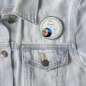 Foto Button Blauw bloempatroon (In situ)