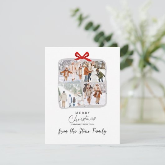 Foto Cadeau Kerst Kaart (Staand voorkant)