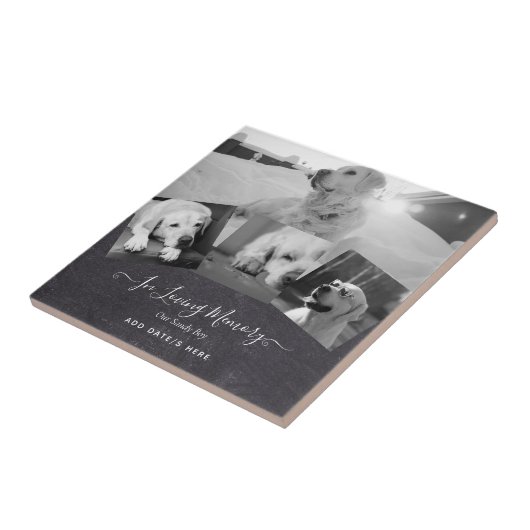 FOTO Cadeau ter nagedachtenis aan hond - Aandenken Tegeltje (Zijkant)