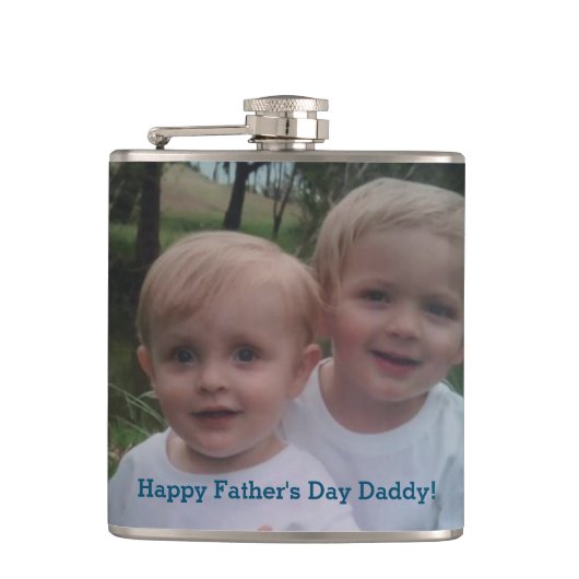 Foto-cadeau Vaderdag drinkfles Heupfles (Voorkant)