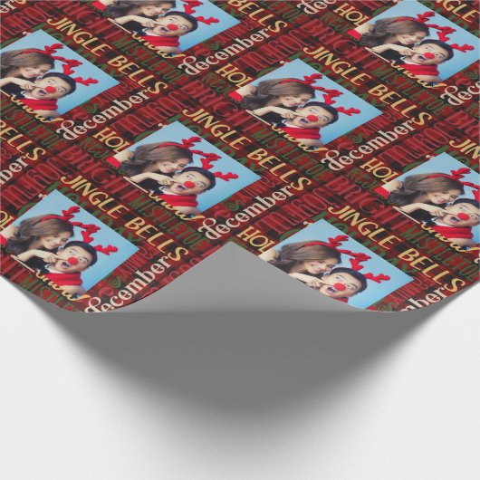FOTO Cadeaupapier Buffalo Plaid Kerst Uitspraken (Hoek)