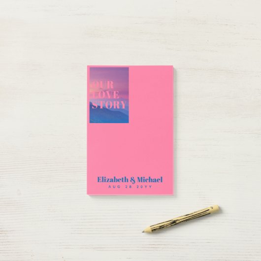 FOTO-cadeaus voor Passen getrouwd ONZE VERLICHTE V Post-it® Notes (Op bureau)