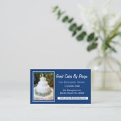 Foto Cake Bakker Chef Cateraar Decorator Blauw Visitekaartje (Staand voorkant)