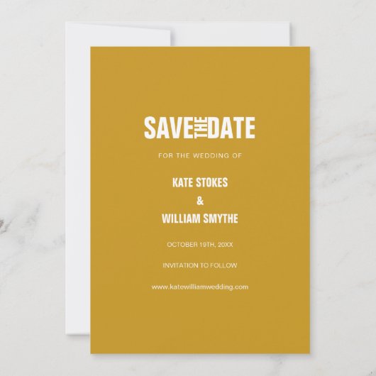 Foto: Calendar Gold Heart Modern Wedding Save The Date (Achterkant)