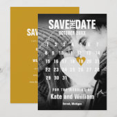 Foto: Calendar Gold Heart Modern Wedding Save The Date (Voorkant / Achterkant)