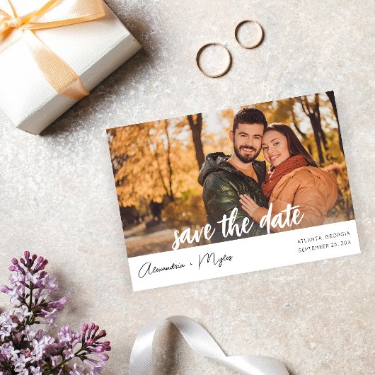Foto & Calligrafie 4 MOD Save the Date Kaart