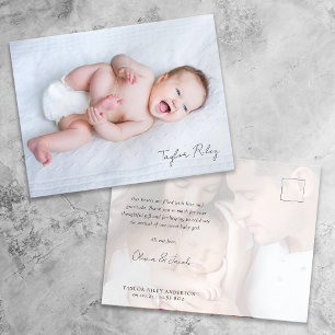 Foto Calligrafie Naam Geboorte Stats Nieuwe Baby B Briefkaart