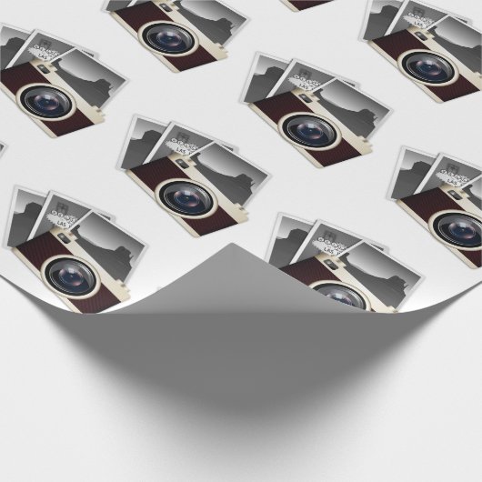  FOTO CAMERA-ILLUSTRATIEPATROON CADEAUPAPIER (Hoek)