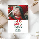 Foto Candy Cane Baby 1st Christmas Feestdagenkaart