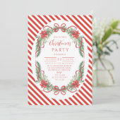 Foto Candy Cane Botanische Krans Kerstmis Kaart (Staand voorkant)
