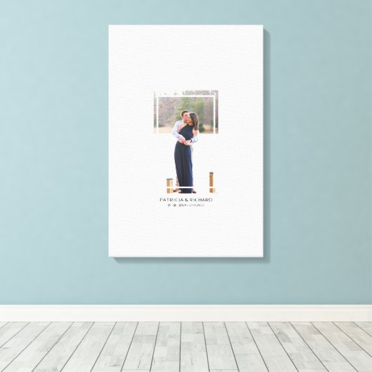 Foto Canvas Alternatieve bruiloft gastenboek (Insitu (Houten vloer))