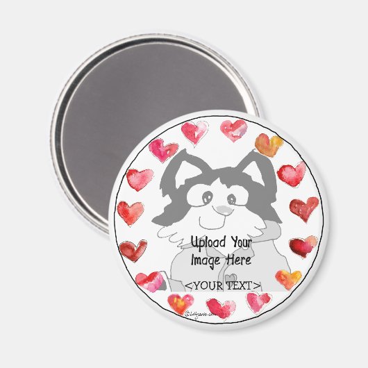 Foto Cartoon Hearts gepersonaliseerde magneten upl (Voorkant / Achterkant)