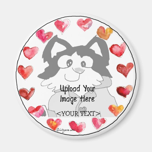 Foto Cartoon Hearts gepersonaliseerde magneten upl (Voorkant)