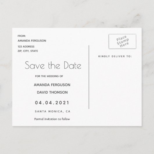 Foto cassis paars gouden trouw Save the Date Aankondigingskaart (Achterkant)