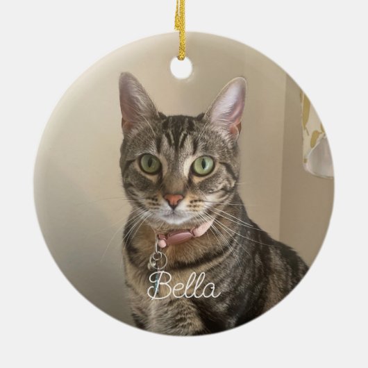 Foto Cat Pet Memorial Keramisch Ornament (Achterkant)