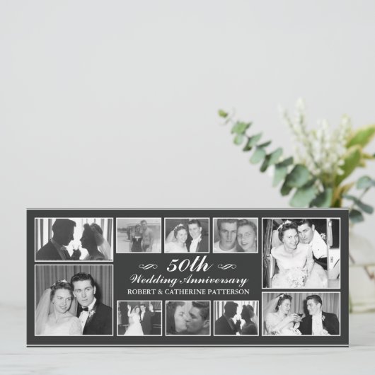 Foto Celebration 50th Wedding Jubileum Kaart (Staand voorkant)