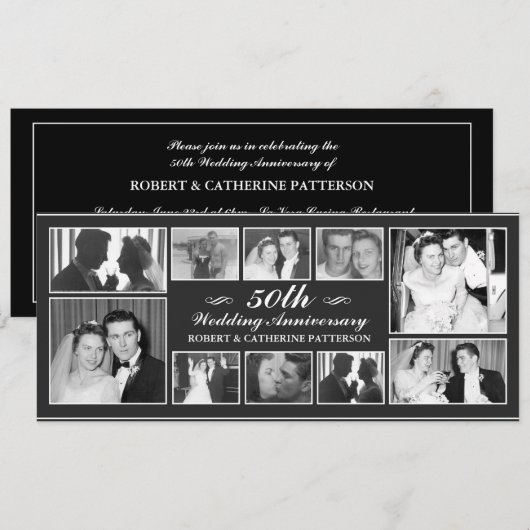 Foto Celebration 50th Wedding Jubileum Kaart (Voorkant / Achterkant)