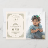 Foto  Celestial Botanical 1st Birthday Kaart (Voorkant)