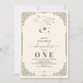 Foto  Celestial Botanical 1st Birthday Kaart (Voorkant)