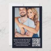 Foto Celestial Midnight Blue Stars Maan Bruiloft Kaart (Achterkant)