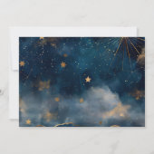 Foto Celestial Midnight Blue Stars Maan Bruiloft Save The Date (Achterkant)