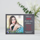 Foto: Chalkboard Background -3x5 Afstudeerder Aank Kaart (Staand voorkant)