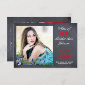 Foto: Chalkboard Background -3x5 Afstudeerder Aank Kaart (Voorkant / Achterkant)