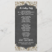 Foto Chalkboard Burlap Lace Trouwprogramma's Programmakaart (Achterkant)