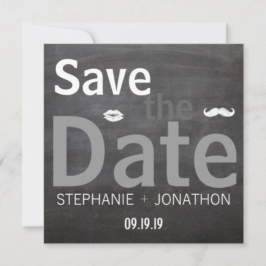 Foto Chalkboard  Modern Save the Date (Achterkant)