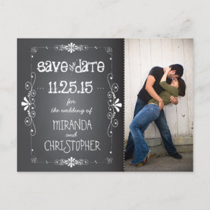 Foto Chalkboard Save the Date Wedding Briefkaart