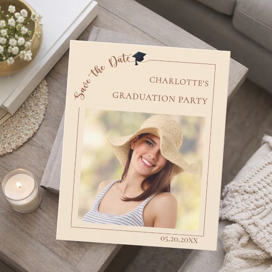 Foto champagne Afstudeeren Bewaar de Datum Flyer