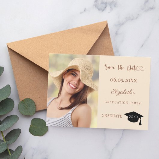 Foto champagne mokka Afstuderen Save The Date