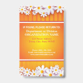 Foto Cheerful White Daisies Oranje Identification Badge (Achterkant)
