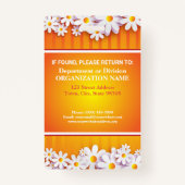 Foto Cheerful White Daisies Oranje Identification Badge (Achterkant)