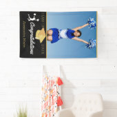 Foto: Cheerleader Black afstuderen Gefeliciteerd Spandoek (Insitu)