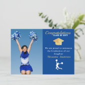 Foto: Cheerleader Blue Gold afstuderen aankondigin Aankondiging (Staand voorkant)