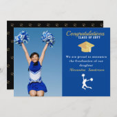 Foto: Cheerleader Blue Gold afstuderen aankondigin Aankondiging (Voorkant / Achterkant)