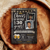 Foto Cheers and Beers 30ste verjaardagsuitnodiging Kaart