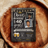 Foto Cheers and Beers 40e verjaardagsuitnodiging Kaart