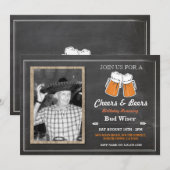 FOTO CHEERS & BEERS Verjaardagsfeestje Chalk Uitno Kaart (Voorkant / Achterkant)