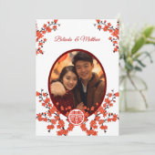 Foto Cherry Blossom Chinese bruiloft Kaart (Staand voorkant)