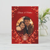 Foto Cherry Blossom Chinese bruiloft Kaart (Staand voorkant)