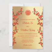 Foto Cherry Blossom Chinese bruiloft Kaart (Achterkant)