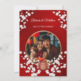 Foto Cherry Blossom Chinese bruiloft Kaart