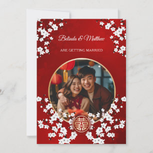 Foto Cherry Blossom Chinese bruiloft Kaart