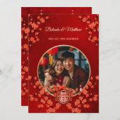 Foto Cherry Blossom Chinese bruiloft Kaart (Voorkant / Achterkant)