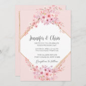 Foto Cherry Blossom QR Code Wedding Kaart (Voorkant / Achterkant)