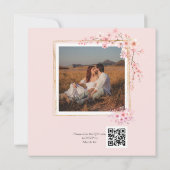 Foto Cherry Blossom QR Code Wedding Kaart (Achterkant)